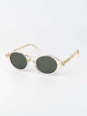 Loewe Men Sunglasses Pale Yellow Green Round LW40162U 57N NEW AUTHENTIC
